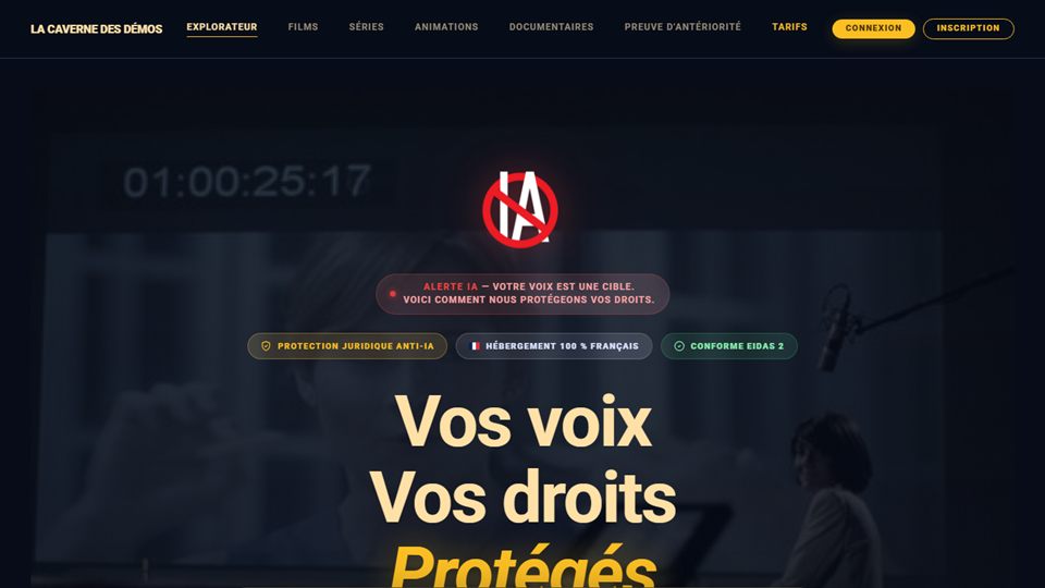 Page d'accueil du site La Caverne des Démos